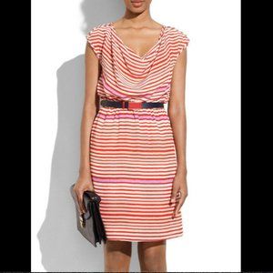 Madewell 100% Silk Striped Draped Front Mini Dress